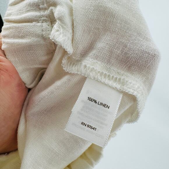 J. Jill Linen Pants Cream Elastic Waist Pockets High Rise Pull-On Size 1X - Picture 8 of 10